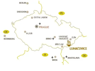 Anreise an Luhačovice